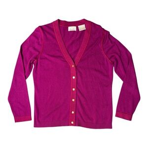 EP Pro Fuchsia Shimmer Cardigan Sweater Large NWOT